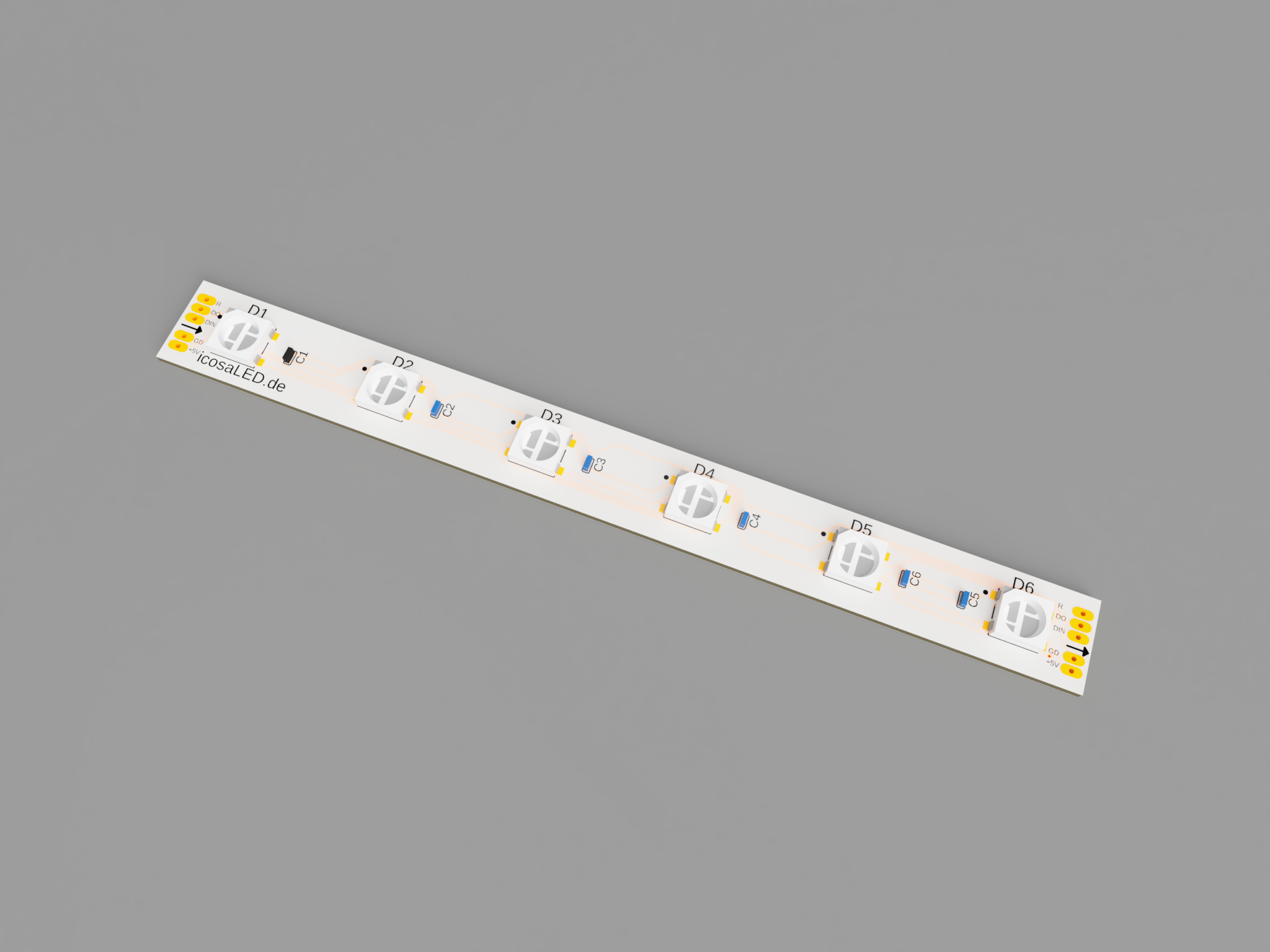 Custom LED-Strip – PCB-Render